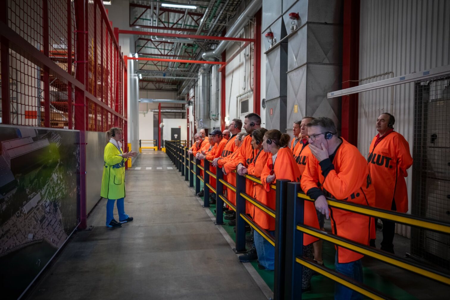 Speaking at the plant