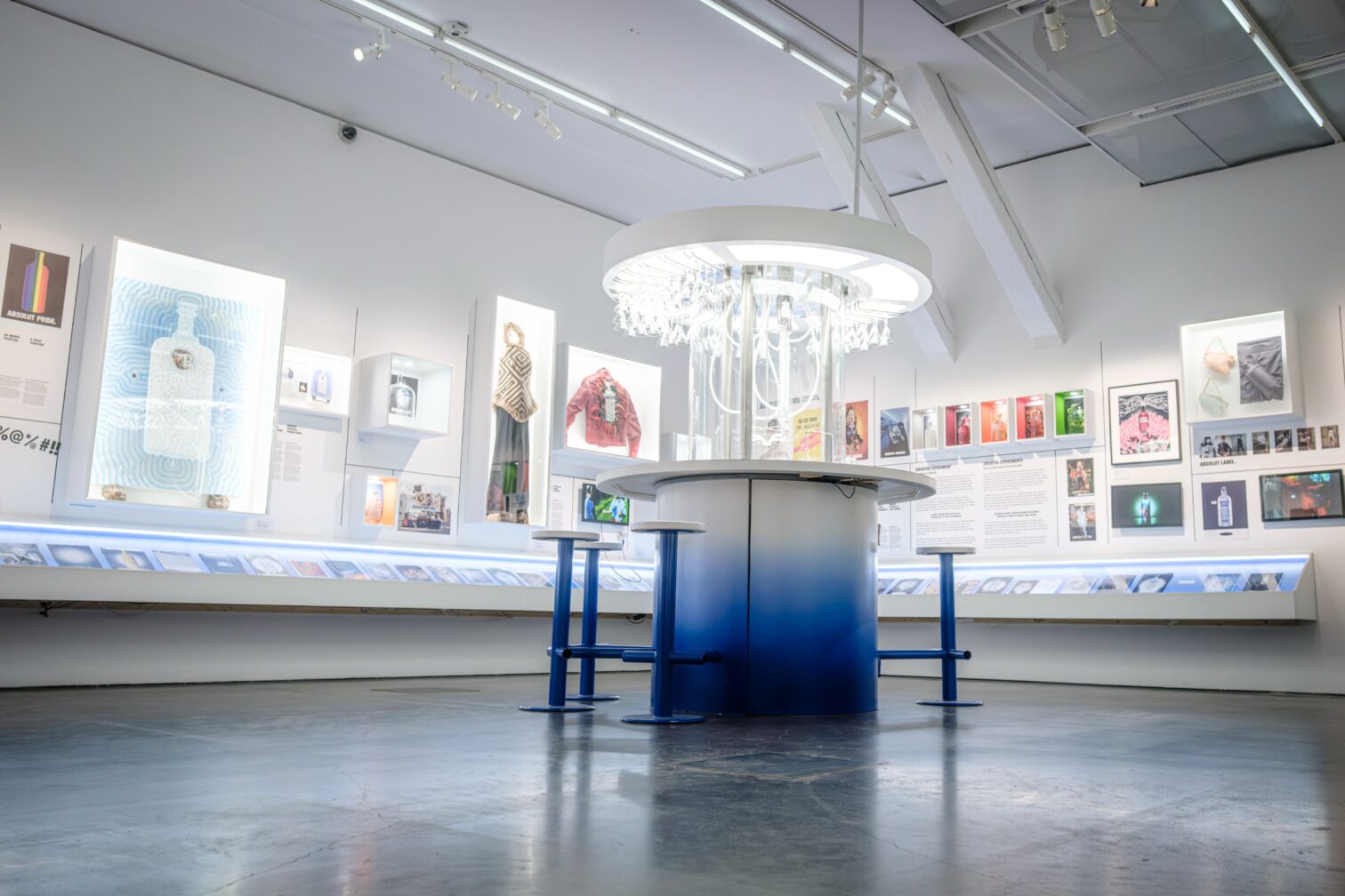 The exhibition depicts the scale of Absolut’s cultural impact and the extraordinary creative consistency over time