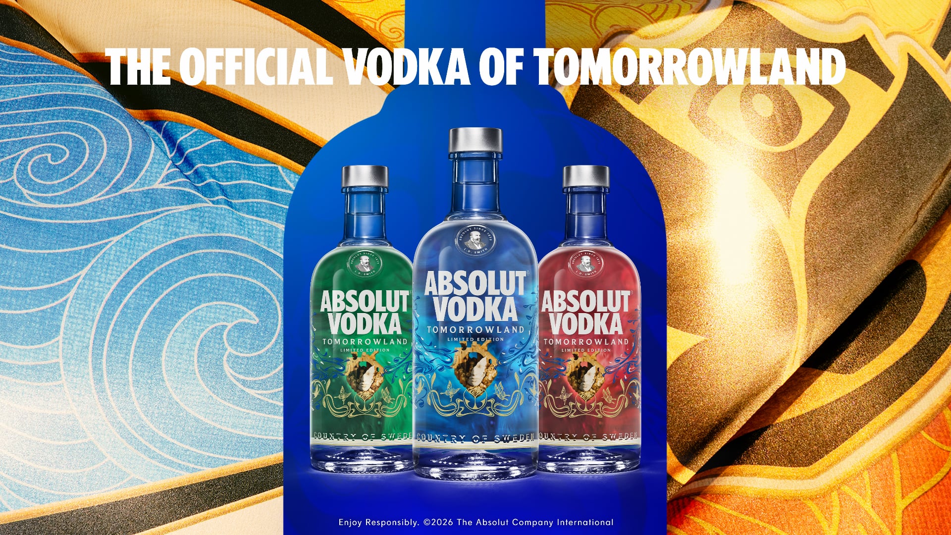 Absolut x Tomorrowland limited edition bottle lineup
