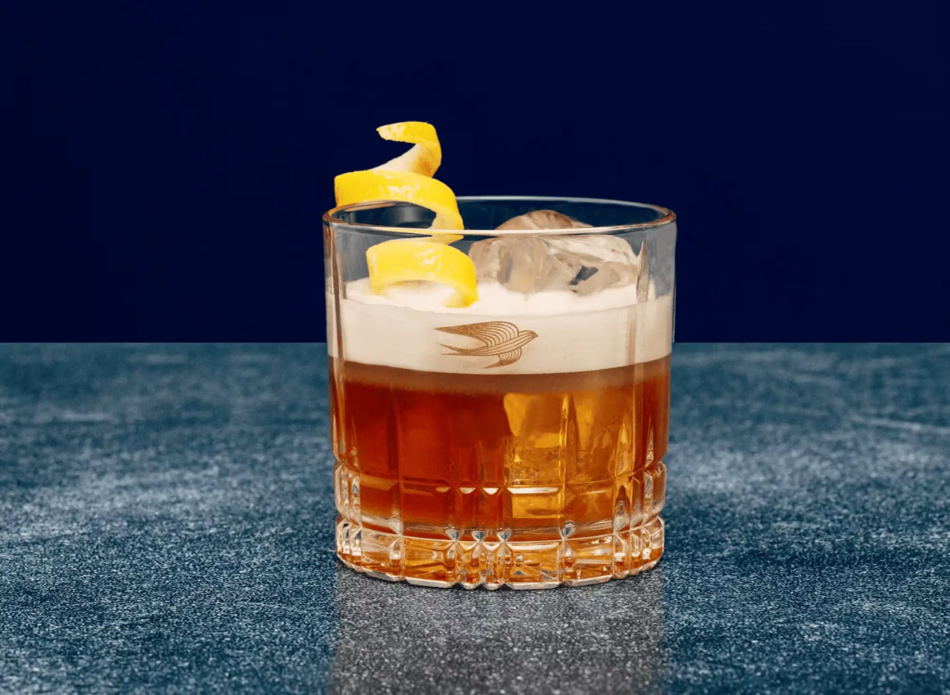 A classic sour made with Martell Blue Swift